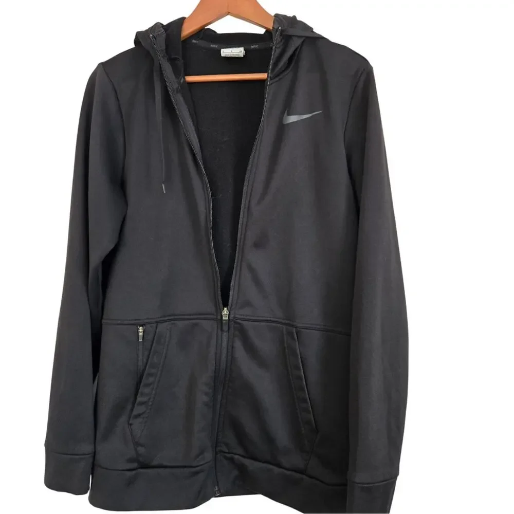 Nike Therma Fit Full Zip Black Athletic Training Outdooe Activewear Hoodie S